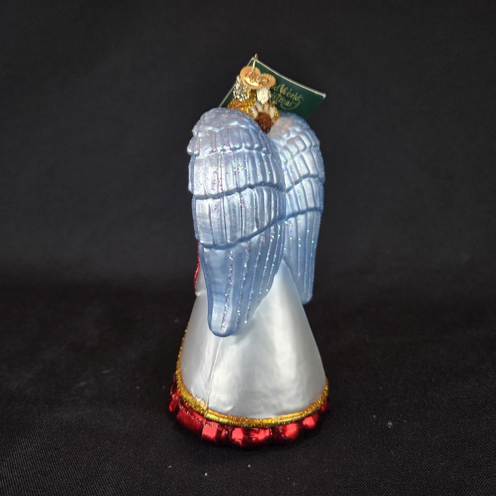 Choir Angel 10230 - Old World Christmas White Red Blown Glass Ornament - Picture 5 of 10